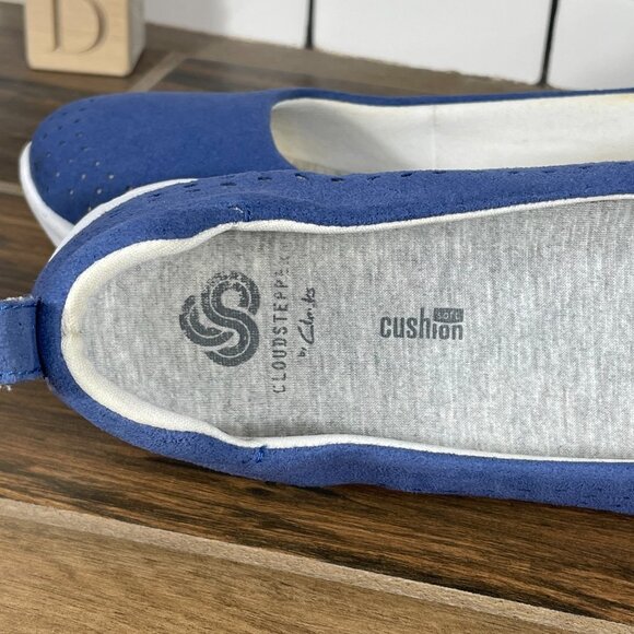 Clarks Step AllenaSea Womens Size 7 Shoes Blue Slip On Cloudsteppers Flats - Picture 10 of 12